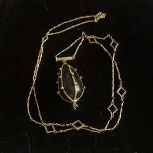 Gold & Black Pendant Necklace